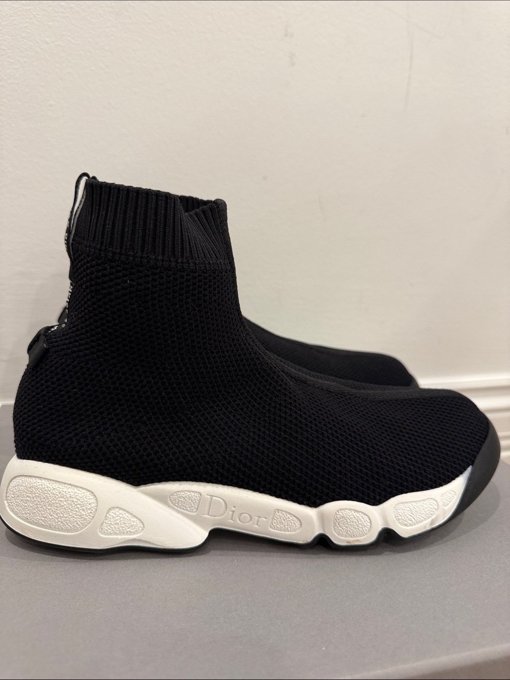 Christian Dior White Knit Sock Sneakers 36.5 (Fits 37) – Worn Once